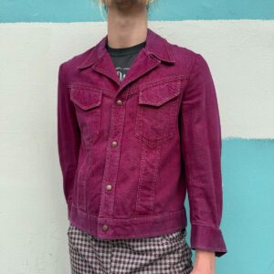 GREAT WESTERN CONTRAST STITCH SOFT BRUSHED TWILL BURGUNDY SNAP BUTTON WESTERN STYLE JACKET in RED