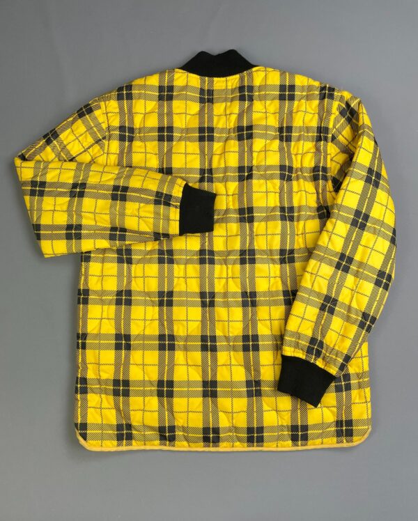 YELLOW TARTAN PLAID NYLON PUFFER JACKET WU-WEAR JACKET SIZE M