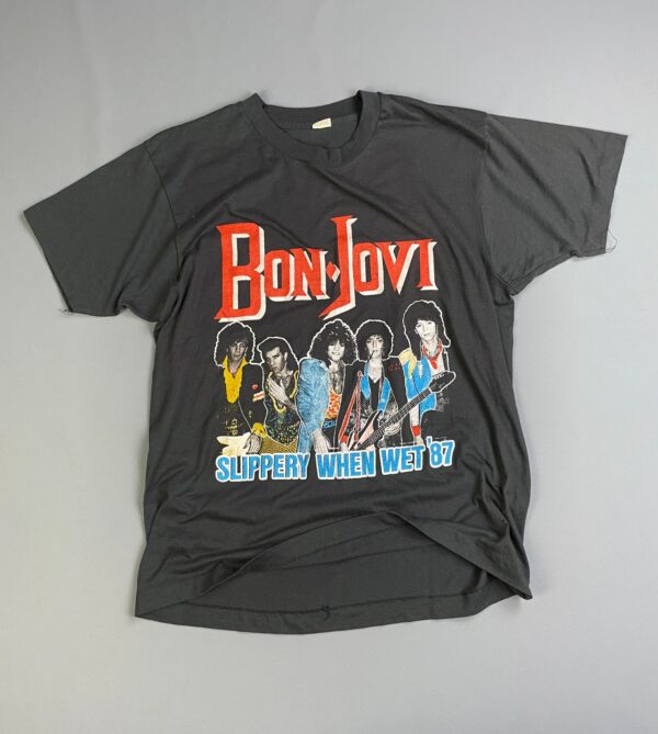 BON JOVI SLIPPERY WHEN WET 87 SINGLE STITCH T-SHIRT