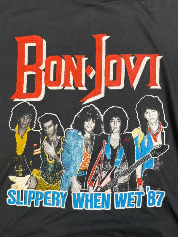 BON JOVI SLIPPERY WHEN WET 87 SINGLE STITCH T-SHIRT