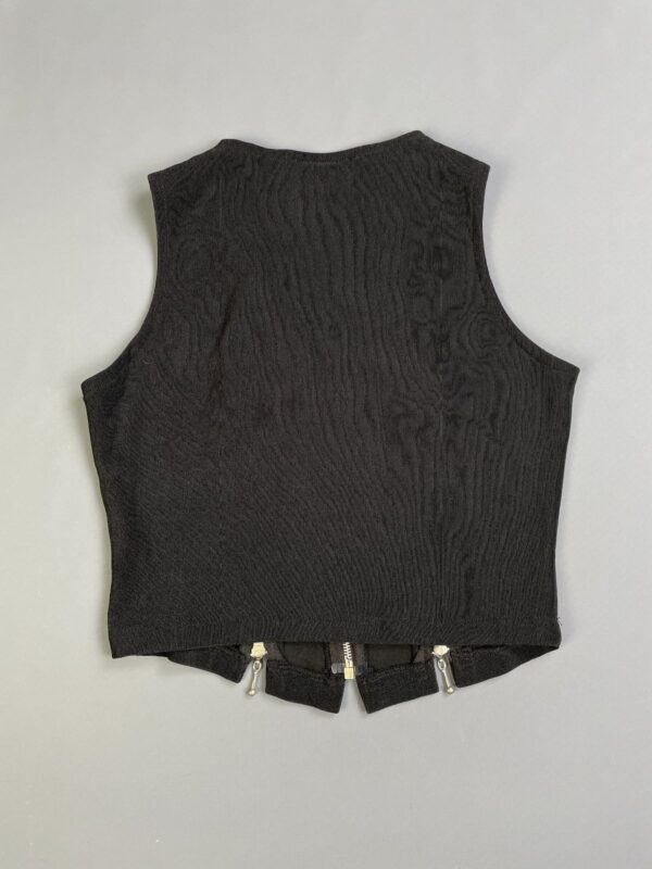 FUN! 1990S ROCK N ROLL SLEEVELESS RIBBED MULTI ZIPPER TOP