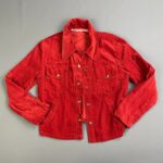 SUPER CUTE! 1960S-70S CROPPED CORDUROY JACKET BRASS SNAP BUTTONS, ARROW STITCHED POCKETS