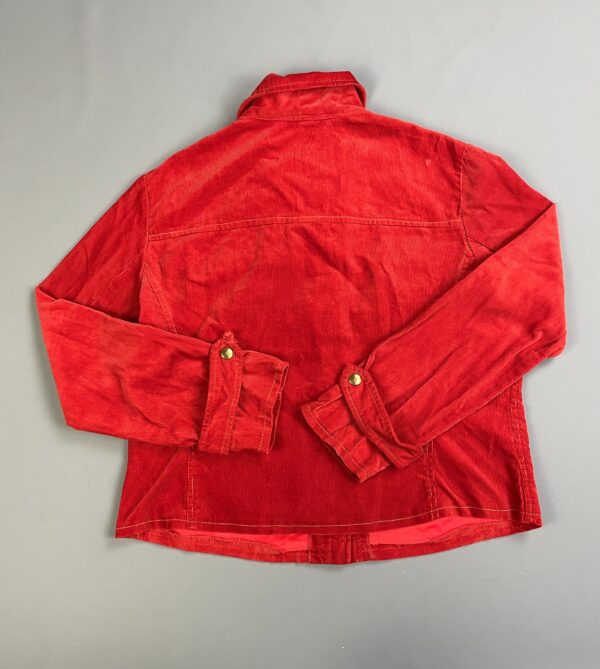 SUPER CUTE! 1960S-70S CROPPED CORDUROY JACKET BRASS SNAP BUTTONS, ARROW STITCHED POCKETS