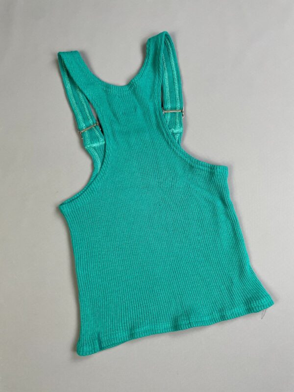 SO CUTE! 1980S-90S RIBBED OVERALL BUCKLE TOP