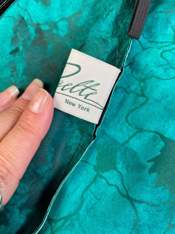 WOW! PATENT LEATHER FRONT SNAP BUTTON A-LINE MINI SKIRT FLORAL PRINT INTERIOR
