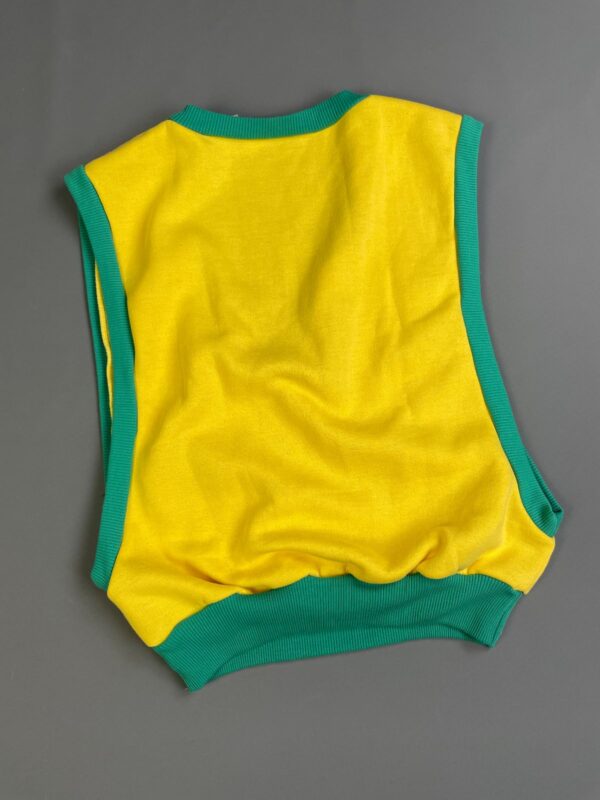 YESSS! 1980S LETTERMAN STYLE COLORBLOCK SWEATER VEST OPEN SIDES