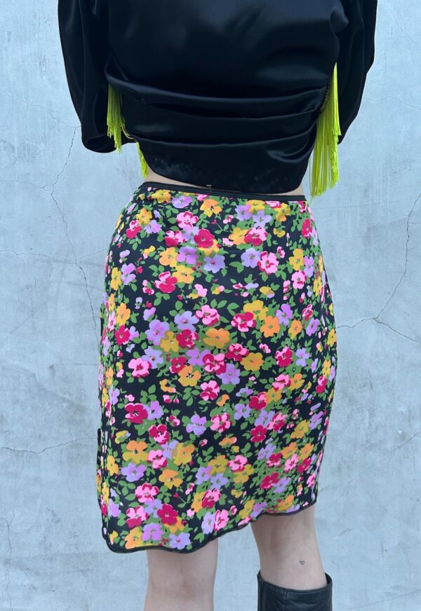 *AS-IS* SWEET 60S FLORAL PRINT NYLON SLIP SKIRT