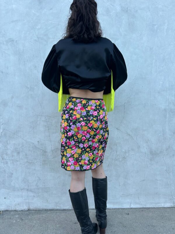 *AS-IS* SWEET 60S FLORAL PRINT NYLON SLIP SKIRT