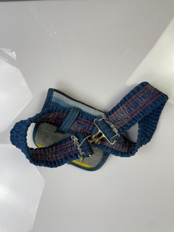 INSANELY AMAZING & RARE!! 1970S DENIM & RAINBOW TEXTILE STRETCH BELT BAG