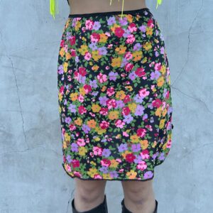 Photo detail:*AS-IS* SWEET 60S FLORAL PRINT NYLON SLIP SKIRT