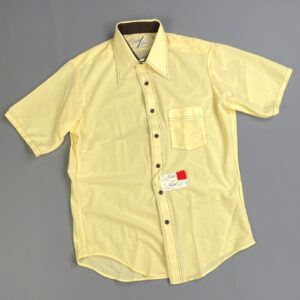 Photo detail:1970S DEADSTOCK SHORT SLEEVE BUTTON DOWN SHIRT CONTRAST STITCHING - NOS NWT