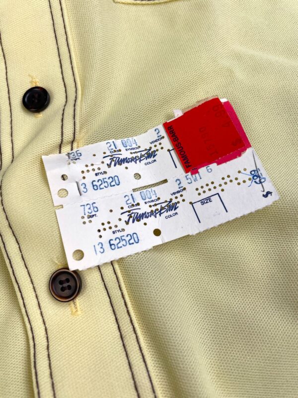 1970S DEADSTOCK SHORT SLEEVE BUTTON DOWN SHIRT CONTRAST STITCHING - NOS NWT