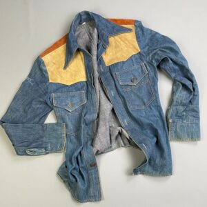 Photo detail:*AS-IS* KILLER! 1960S-70S DARK DENIM JACKET 2-TONE SUEDE PANELING