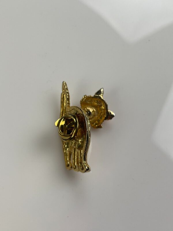 FUN! GOLD PLATED CAT BROOCH PIN SPRING HEAD!