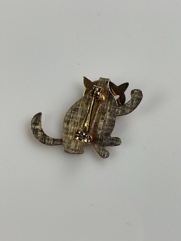 CUTE! 3-D METAL CAT BROOCH PIN TEXTURED FACE