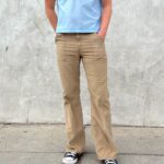 KILLER! 1970S LEVIS WHITE TAB CORDUROY BELL BOTTOM PANTS WELT POCKETS, SNAP BUTTON BACK POCKETS