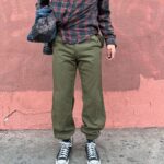 BEAUTIFUL BRUSHED SATEEN ITALIAN AIRFORCE MILITARY TROUSERS CONTRAST STITCHING CINCHED ANKLE, KNEE PADDING & EXPOSED ZIPPER