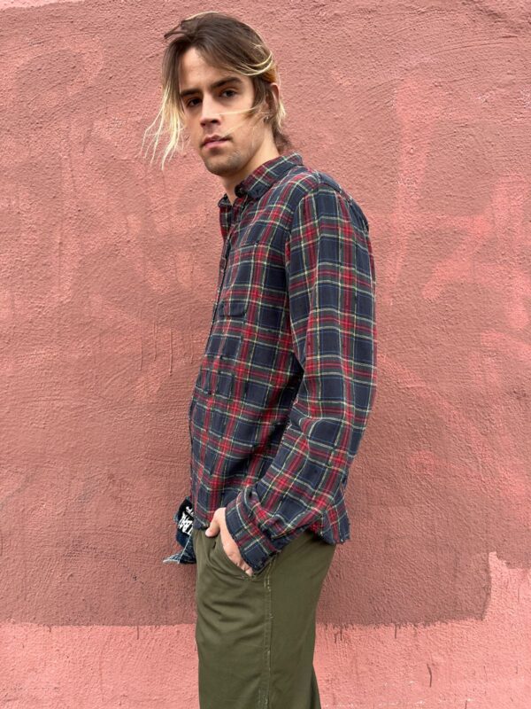 PERFECTLY DISTRESSED & TATTERED FLANNEL SHIRT