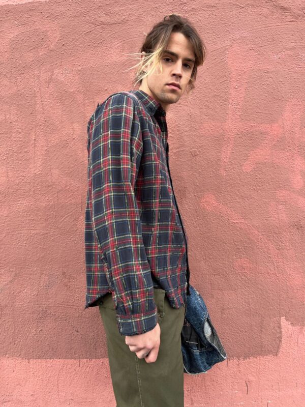 PERFECTLY DISTRESSED & TATTERED FLANNEL SHIRT