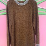 *AS-IS* SUPER SOFT MARLED KNIT SWEATER WAVE COLLAR