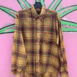 RETRO 1960S-70S LONG SLEEVE BUTTON DOWN PLAID SHIRT