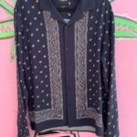 UNIQUE PAISLEY BANDANA PRINT LONG SLEEVE BUTTON DOWN SHIRT