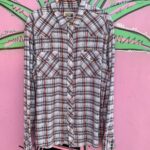 AS-IS WESTERN PEARL SNAP PLAID LONG SLEEVE BUTTON UP SHIRT