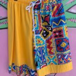 RAD! 1990S DEADSTOCK 100% COTTON PRIMARY COLOR PRINT JAM SHORTS