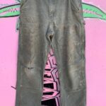 *AS IS* PERFECTLY WORN IN CANVAS DOUBLE KNEE WORK PANTS