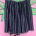 PINSTRIPE HIGH WAIST SHEER SHORTS ELASTIC WAIST