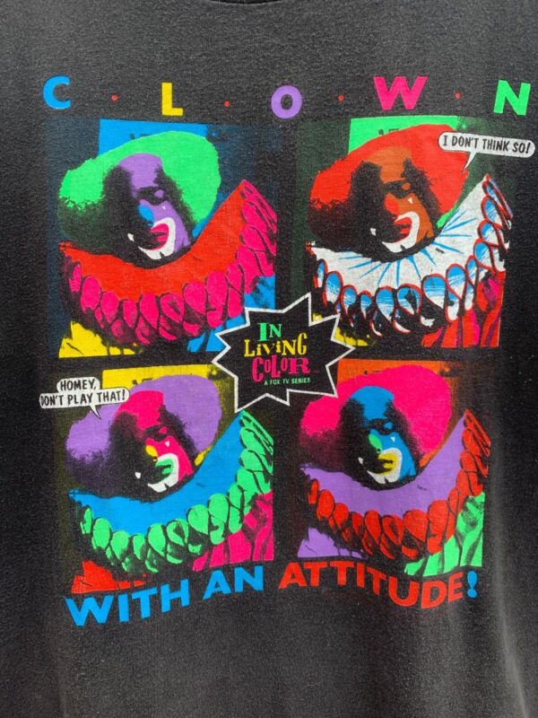 1990S FADED IN LIVING COLOR HOMIE THE CLOWN GRAPHIC SINGLE STITCH T-SHIRT