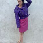 RIDICULOUSLY RADICAL 1980S ELECTRIC PURPLE LEATHER MOTORCYCLE JACKET