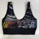VINTAGE NASCAR GRAPHIC CROPPED REPURPOSED TANK TOP BANDED BOTTOM