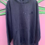 1990S SUN FADED EMBROIDERED LOGO HOODIE PULLOVER SWEATSHIRT