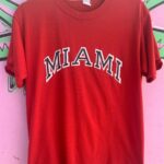 MIAMI COLLEGIATE LETTER GRAPHIC SINGLE STITCH T-SHIRT