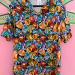 DISNEY THEMEPARK RIDE PATCHES PRINT BUTTON UP SHIRT