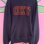 COLLEGIATE STYLE OXY VARSITY LETTERING PULLOVER HOODED SWEATSHIRT