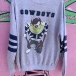 *AS IS* PAPER THIN COWBOYS 1994 TAZ TRIPLE STRIPE PULLOVER SWEATSHIRT