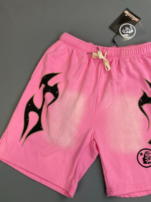 NWT BUBBLEGUM PINK TRIBAL FLAME GRAPHIC DRAWSTRING SWEAT SHORTS