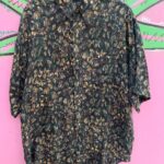 1990S 100% SILK OVERSIZED ORGANIC PRINT SHORT SLEEVE BUTTON DOWN SHIRT