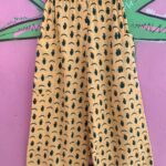 SUPER CUTE! 100% COTTON POTTERY PRINT WIDE LEG PANTS
