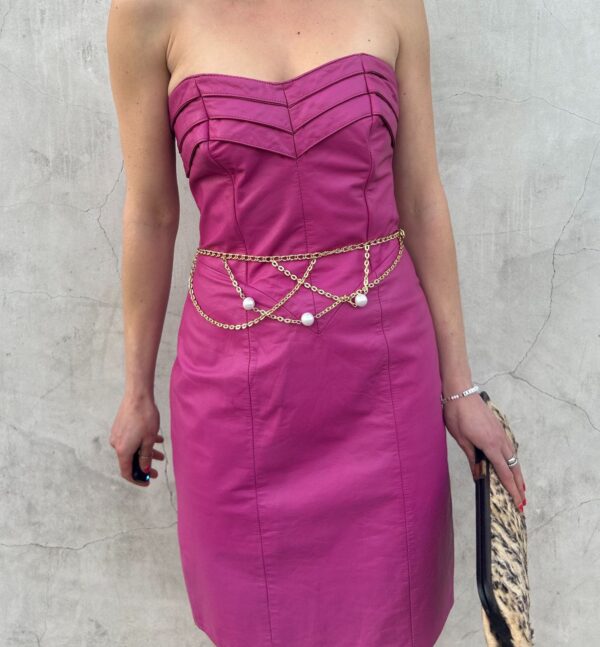 1980S DEADSTOCK BAUBLE PEARL CHAIN BELT
