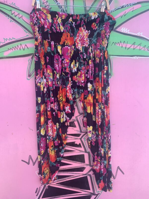VIBRANT FLORAL PRINT ELASTIC WAIST & CUFFS RAYON HAREM PANTS