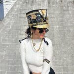 *AS IS* FULLY BEDAZZLED MARCHING CAPTAINS HAT HANGING CHAINS