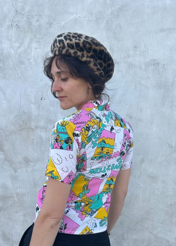 RAD! 1960S UNION-MADE LEOPARD PRINT FUZZY BERET HAT