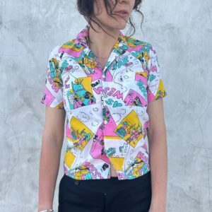 Photo detail:SO FUN! ALLOVER TEXAS PRINT SHORT SLEEVE BUTTON DOWN SHIRT