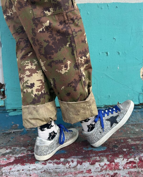 *AS IS*  SUPERSTAR LEATHER GLITTER LOW-TOP SNEAKERS METALLIC BLUE GLITTER LACES