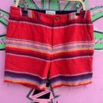 NICE! 100% COTTON CUT SERAPE STRIPED SHORTS