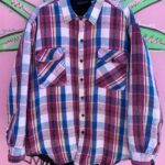 NICE! 1990S FULLY QUILTED LINED 100% COTTON PLAID FLANNEL SHIRT