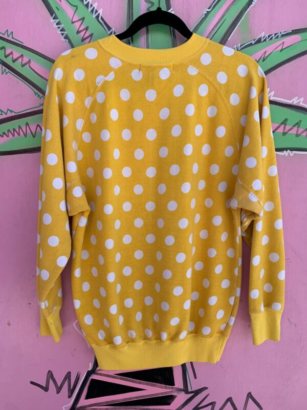 POLKA DOT RAGLAN CREWNECK SWEATSHIRT
